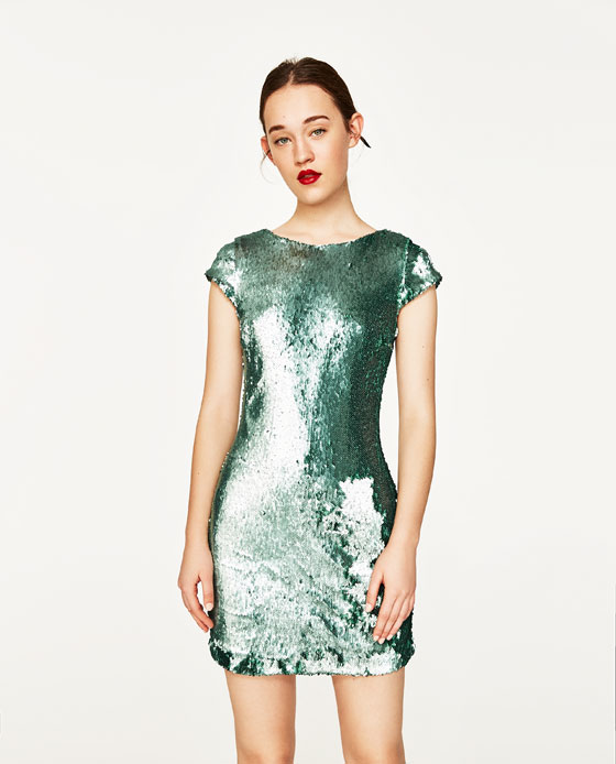 Zara, SUKIENKA WYSZYWANA CEKINAMI, 199,00 PLN, zara.com